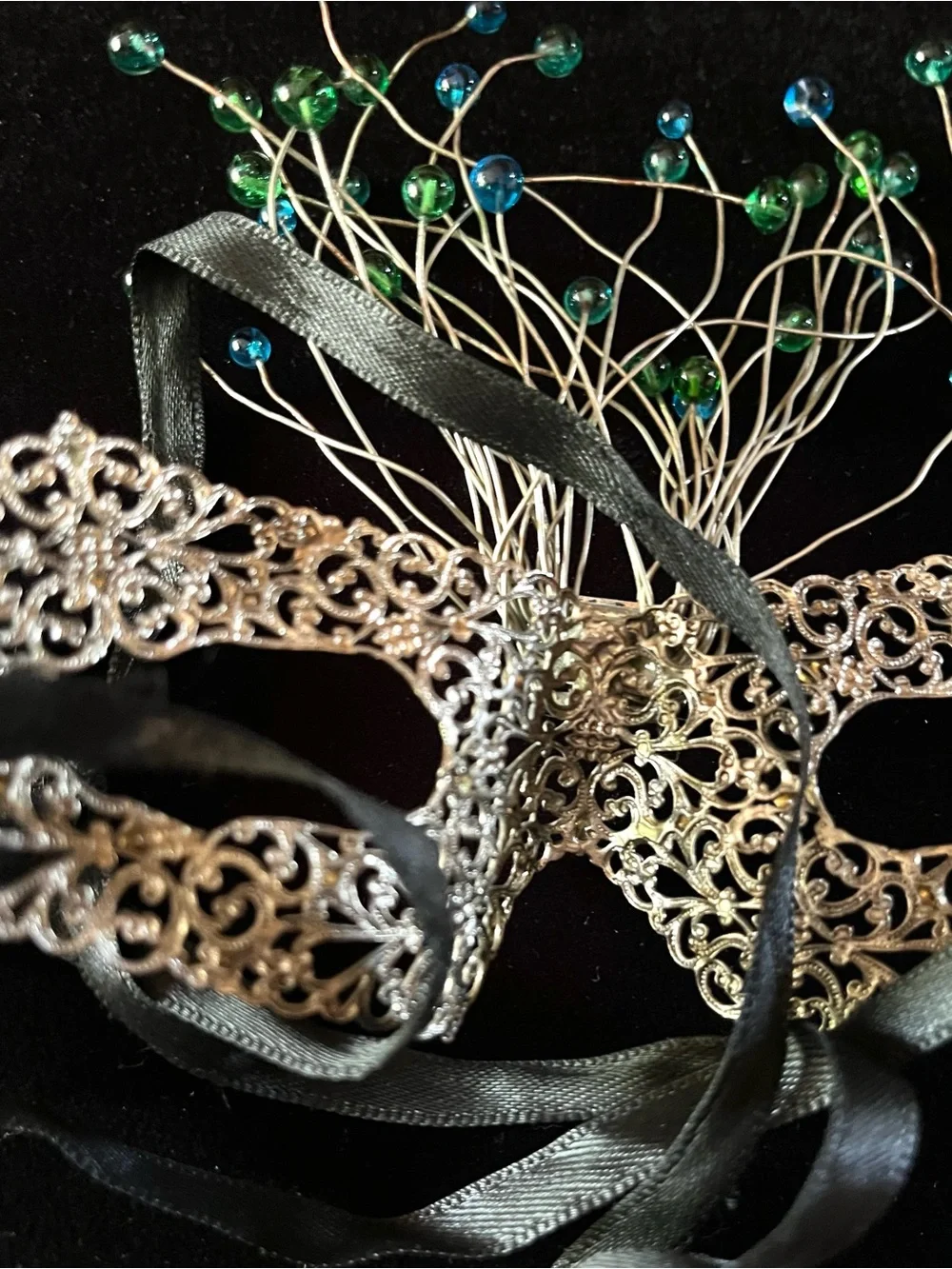 Silver Filigree Masquerade Mask